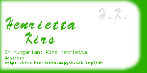 henrietta kirs business card